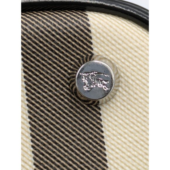 Pre-owned Burberry Nova Check Coated Canvas Leather Baguette Shoulder Bag Beige - Picture 12 of 14